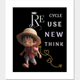 re cycle use new think Posters and Art